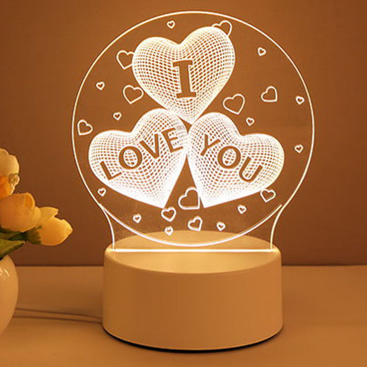 3D Lamp Acrylic USB LED Night Lights Neon Sign Lamp Xmas