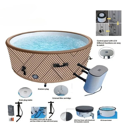 180cm X 65cm and 208cm X 70cm SPA TUB 840L/H Portable Spa Pool Inflatable Jacuzzis Outdoor Spa Bathtub Eco-Friendly Waterproof