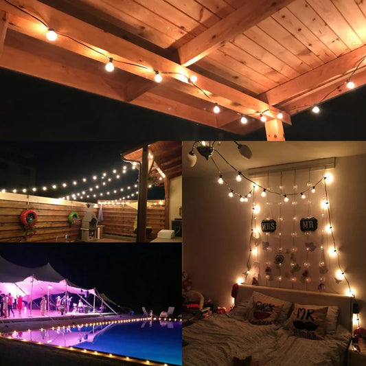 10/20 LED Fairy Bulb Light String Battery Powered Bedroom Outdoor Garden Wedding Party Decoration Atmosphere Garland Lights