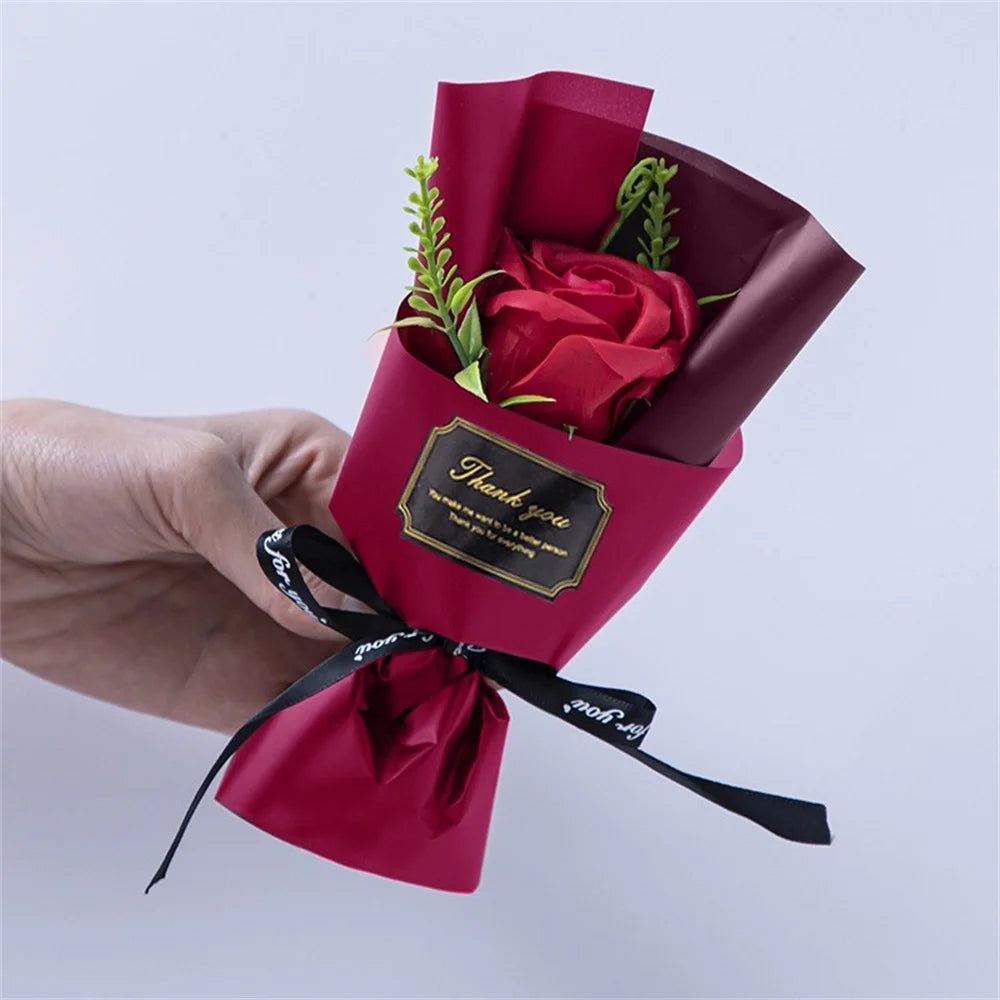 Soap Rose Bouquet Valentines Day Gift for Friends Wedding Bouquet Home Decorations Rose Flower Bouquet Hands Wedding Party Gifts