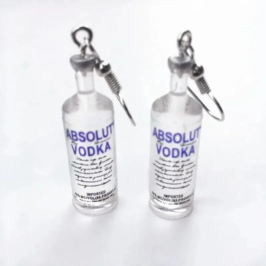 Vodka Earrings Beer Funny Weirdo Novel Personalized Girl Women Jewelry Accessories Fashion Pendant Gift