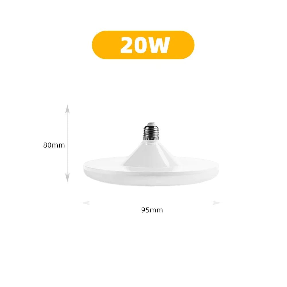 1PC 220V LED Bulb E27 Base Household Energy Saving Lamp 20W 30W 40W 60W 100W Indoor Lighting Flying Saucer Light Ampoule E27