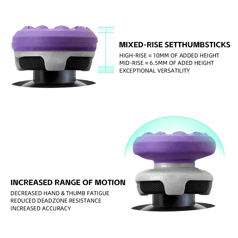 2Pcs Hand Grip Extenders Caps for PS4 Game Controller Gamepad Thumb Stick Grips High/Low Rise Covers For PS4 5,Xbox