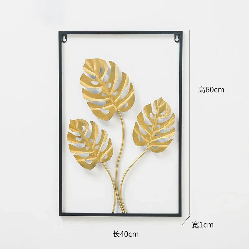 Wall Hanging Decoration Ornament Modern Light Luxury Wrought Iron Crafts Pendant Art Aesthetic Living Room Hotel Shop Decor