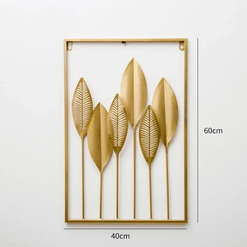 Wall Hanging Decoration Ornament Modern Light Luxury Wrought Iron Crafts Pendant Art Aesthetic Living Room Hotel Shop Decor