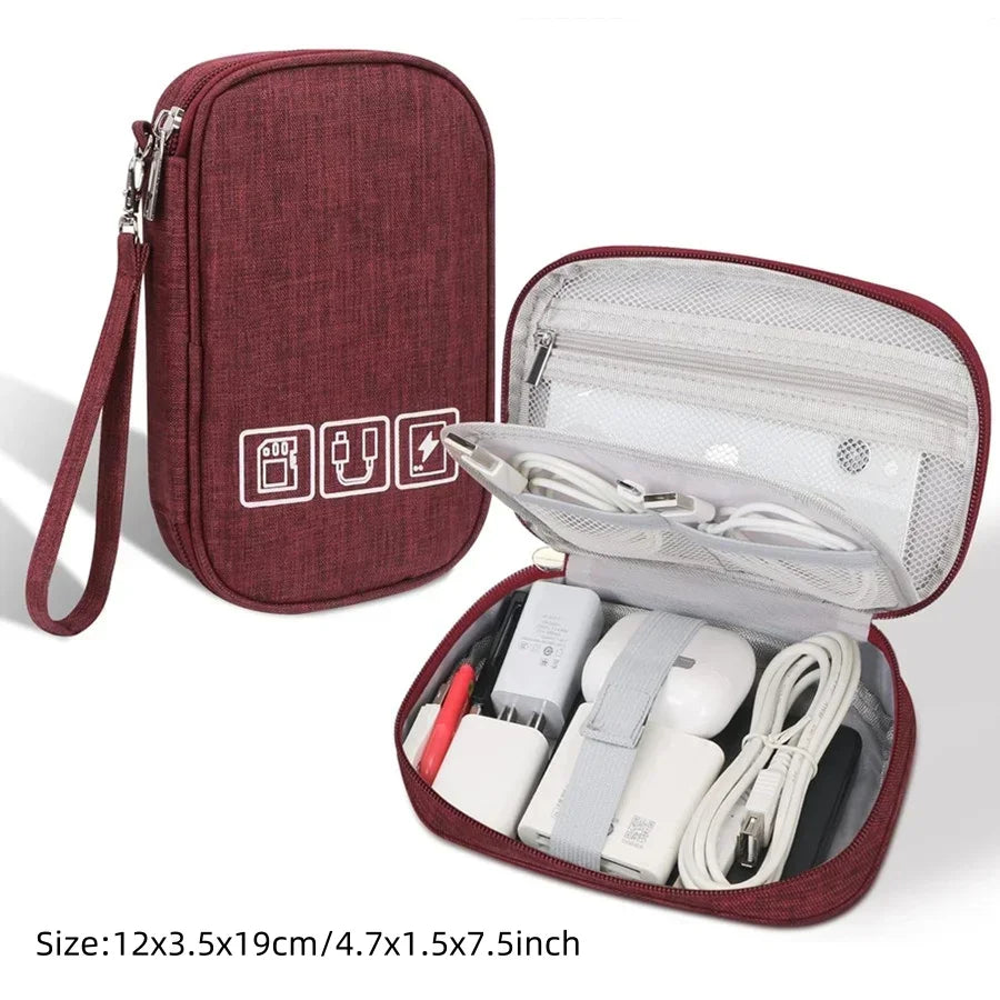 Travel Multi-function Cable Winder Charger Organizing Bag Miscellaneous Items Storage Box