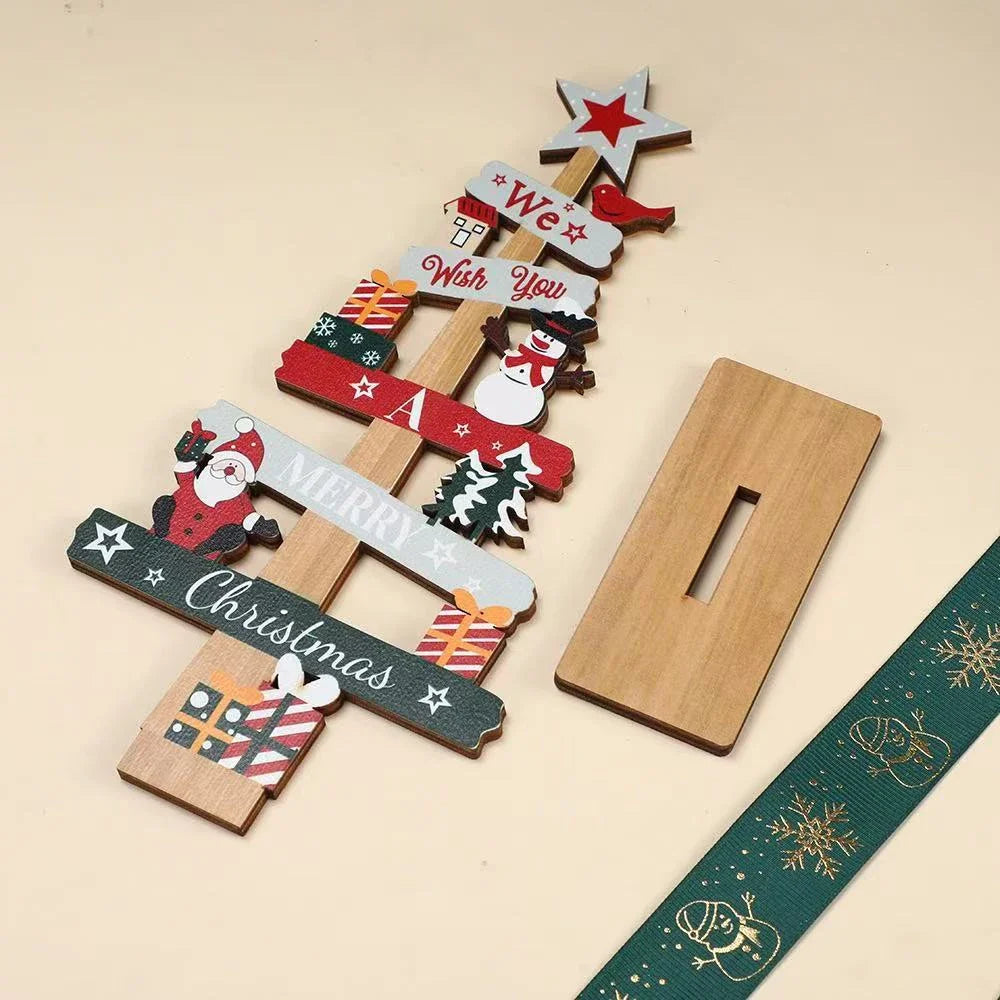 Runto 1pc Wooden Xmas Tree Ornaments Santa Claus Snowman 2025 Merry Christmas Home Decoration New Year Desktop Decor Navidad