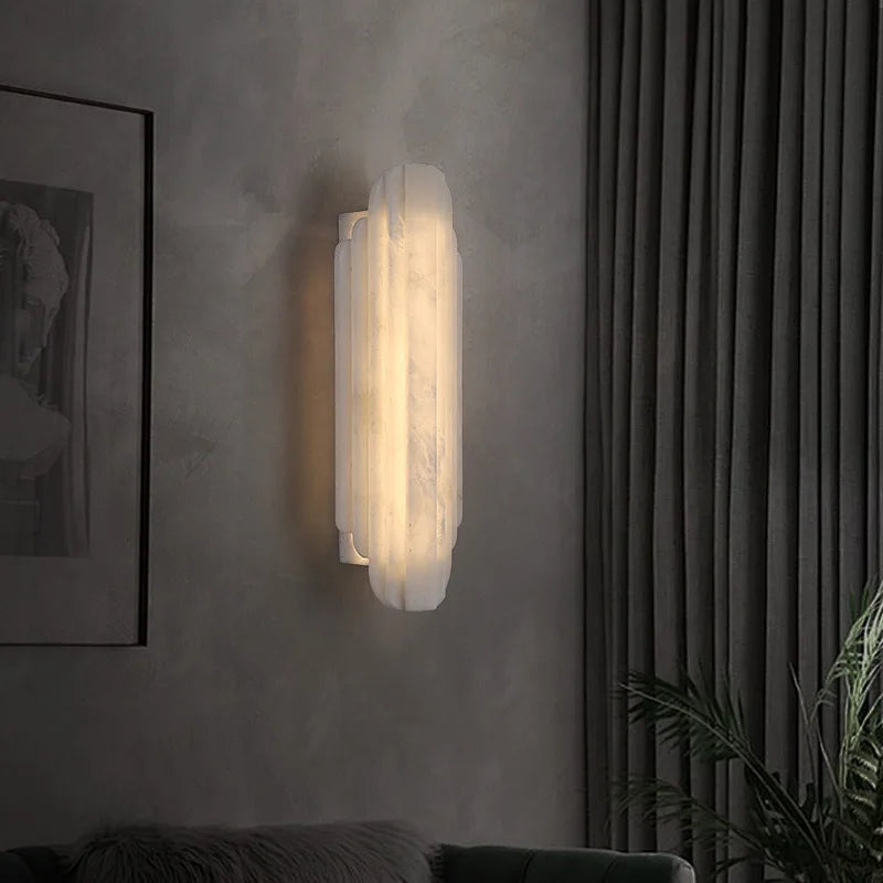 Luxury Marble Wall Lamp for Villa Living Room Corridor Stair Spanish Alabaster Decor Lighting French Postmodern Designer Light
