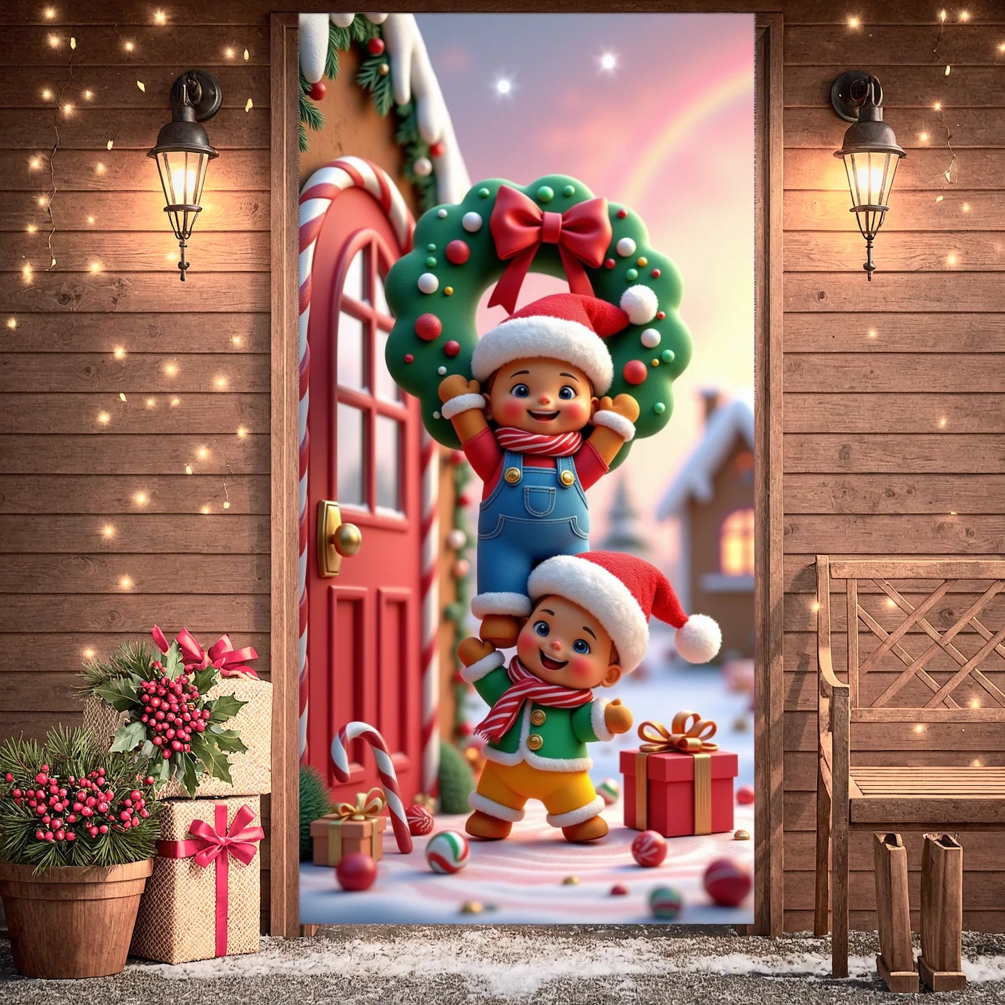 Christmas Hanging Flag Porch Door Banner Christmas Decorations For Home 2025 Ornaments Xmas Gifts Navidad New Year Decor 2026