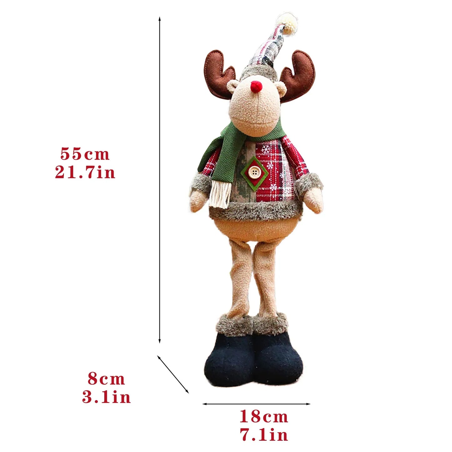 Christmas Santa Snowman-Reindeer Christmas Decoration 2024 Leg Table Mantel Decoration Plush Dolls Christmas Gifts for Kids Baby