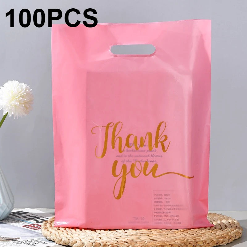 100PCS Thank You Gift Bags Candy Cookie Packaging Bag for Wedding Birthday Party Small Business Candy Pastry Store Packaging