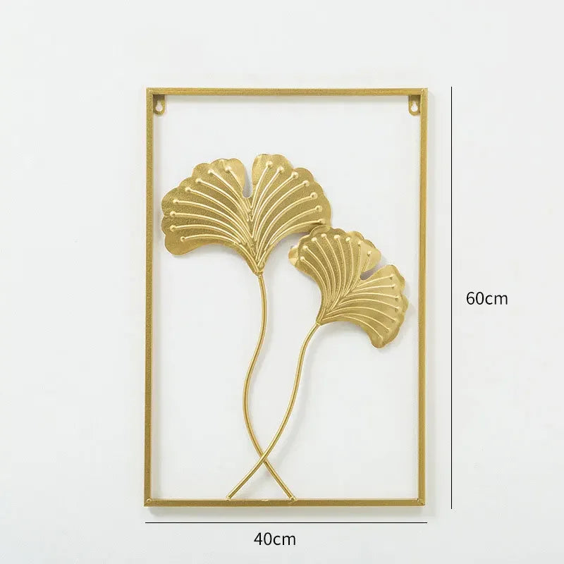 Wall Hanging Decoration Ornament Modern Light Luxury Wrought Iron Crafts Pendant Art Aesthetic Living Room Hotel Shop Decor
