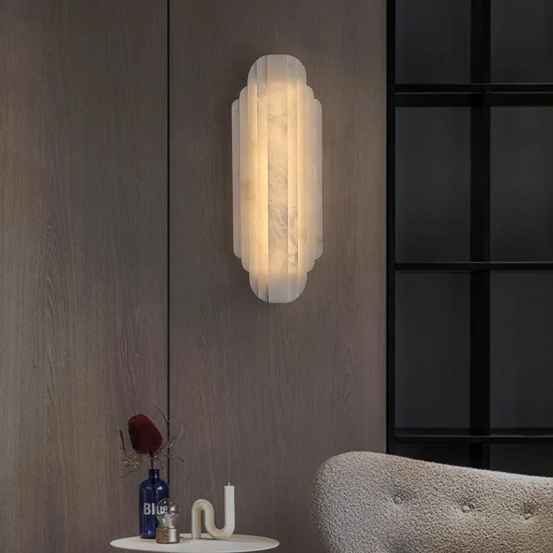 Luxury Marble Wall Lamp for Villa Living Room Corridor Stair Spanish Alabaster Decor Lighting French Postmodern Designer Light