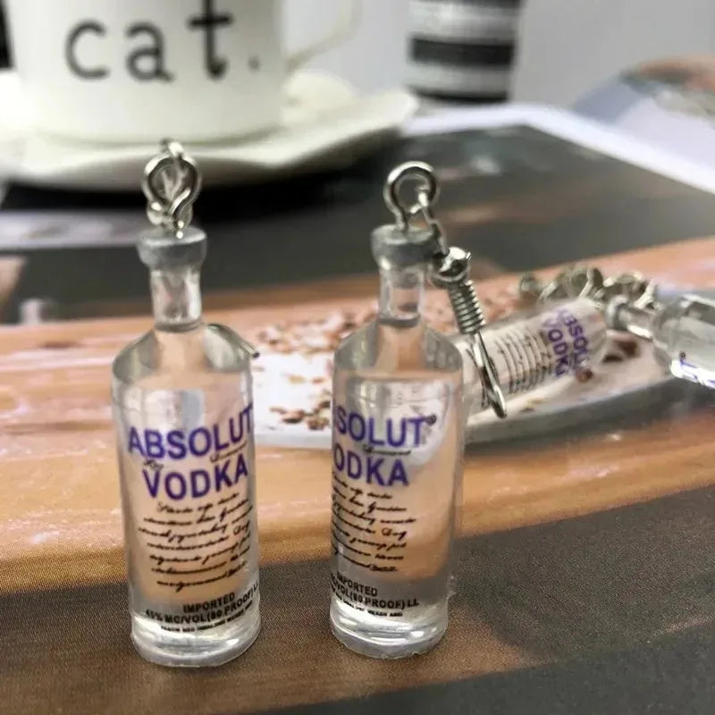 Vodka Earrings Beer Funny Weirdo Novel Personalized Girl Women Jewelry Accessories Fashion Pendant Gift