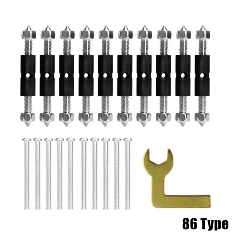 10Pcs 118/86 Type Switch Socket Cassette Screws Support Rod Wall Mount Switch Box Internal Repair Kit Stash Struts Repair Tools