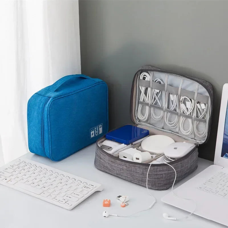 Travel Multi-function Cable Winder Charger Organizing Bag Miscellaneous Items Storage Box