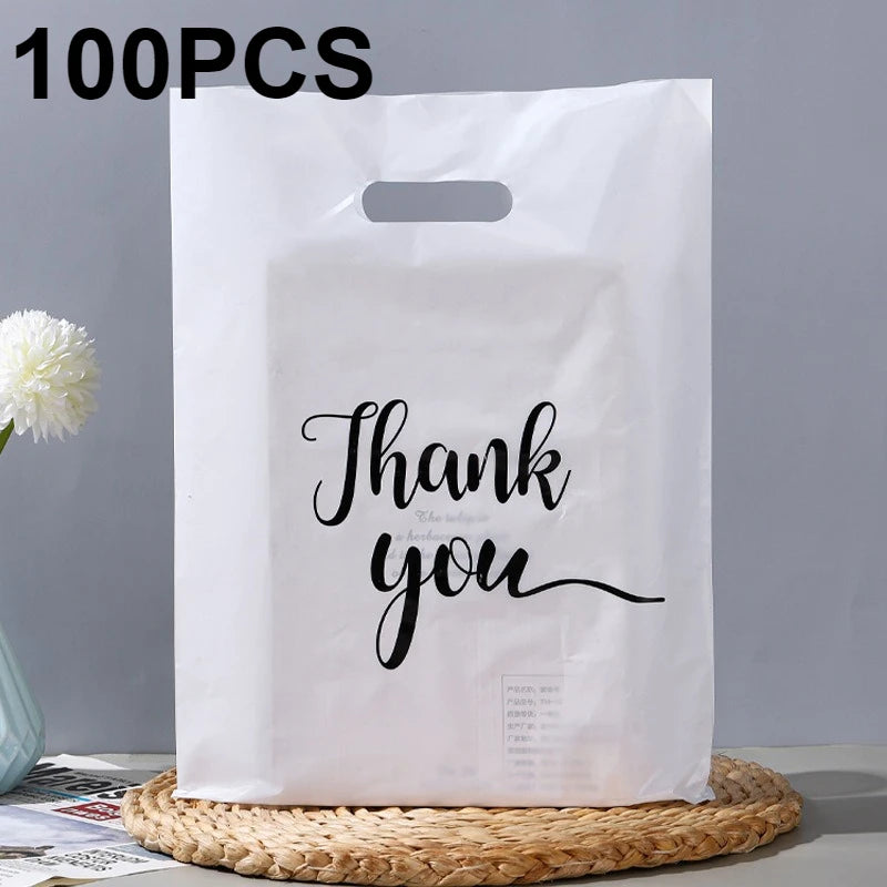 100PCS Thank You Gift Bags Candy Cookie Packaging Bag for Wedding Birthday Party Small Business Candy Pastry Store Packaging