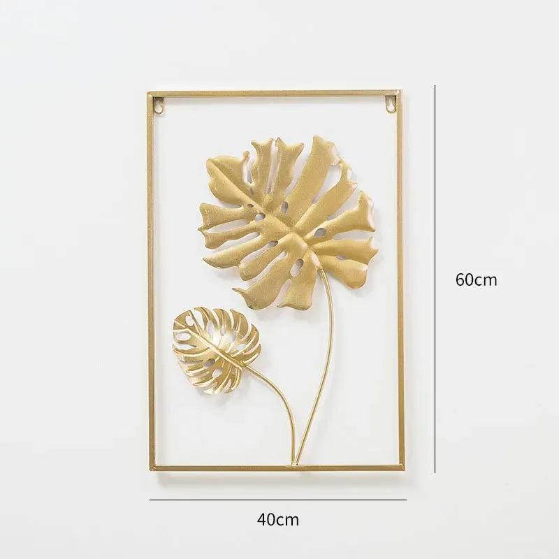 Wall Hanging Decoration Ornament Modern Light Luxury Wrought Iron Crafts Pendant Art Aesthetic Living Room Hotel Shop Decor