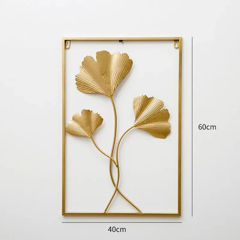Wall Hanging Decoration Ornament Modern Light Luxury Wrought Iron Crafts Pendant Art Aesthetic Living Room Hotel Shop Decor
