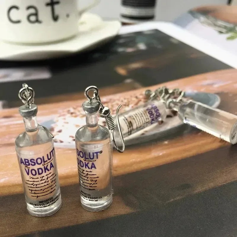 Vodka Earrings Beer Funny Weirdo Novel Personalized Girl Women Jewelry Accessories Fashion Pendant Gift