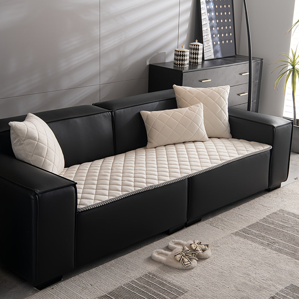 1pc Premium Thickened Sofa Slipcover - Non-Slip, Warm, Soft, and Stain-Resistant Furniture Protector for Bedroom, Office, Living Room, and Home Decor - Easy to Clean, Machine Washable, and Perfect for Pet Owners and Families